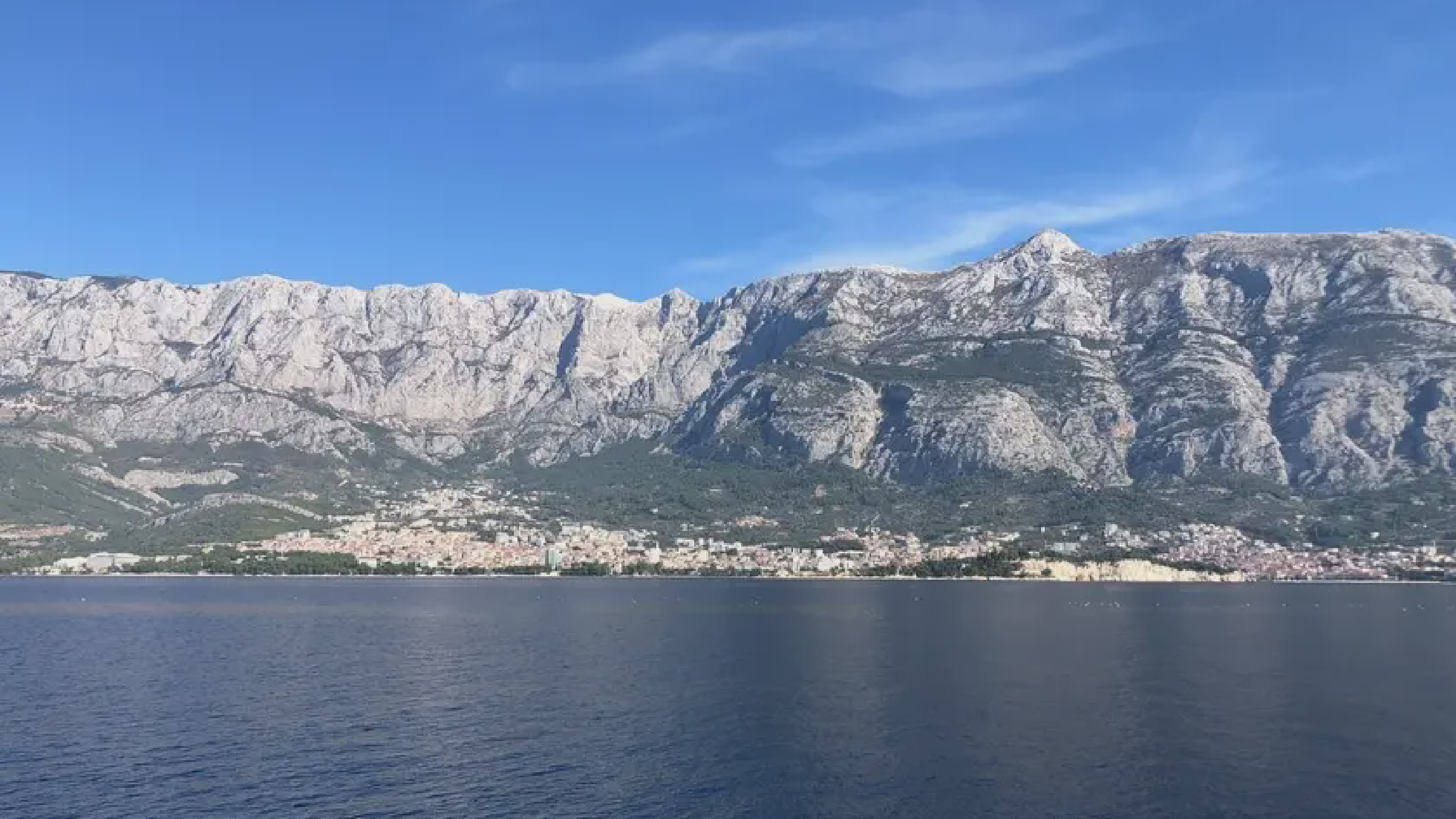 View of Makarska coastline from Brac island