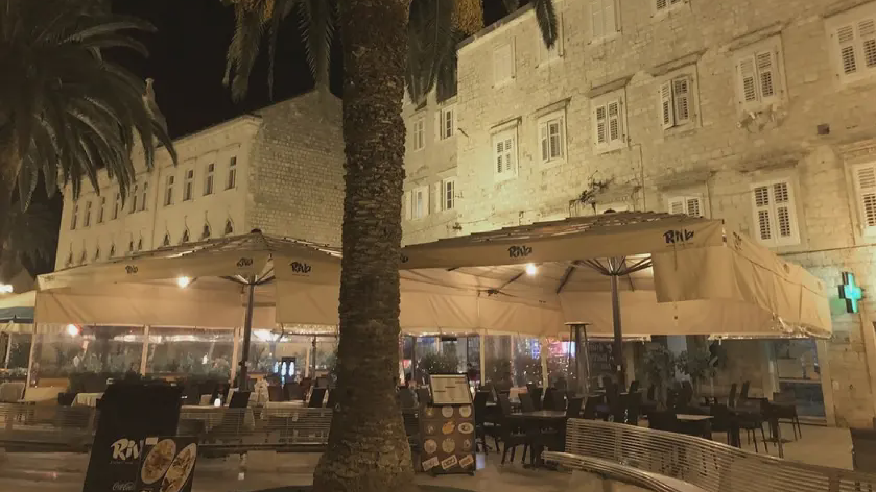 Night view of Trogir old town illuminated