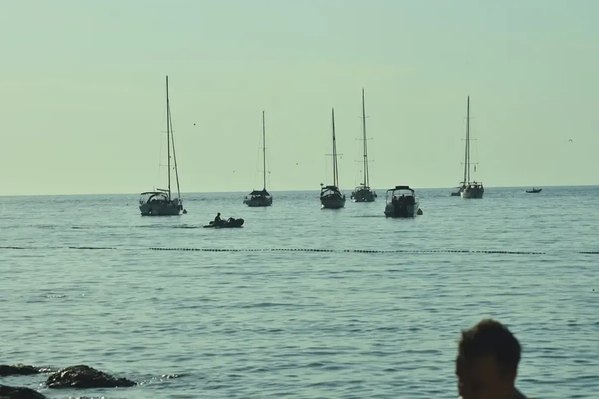 Yachts sailing near Vis Island